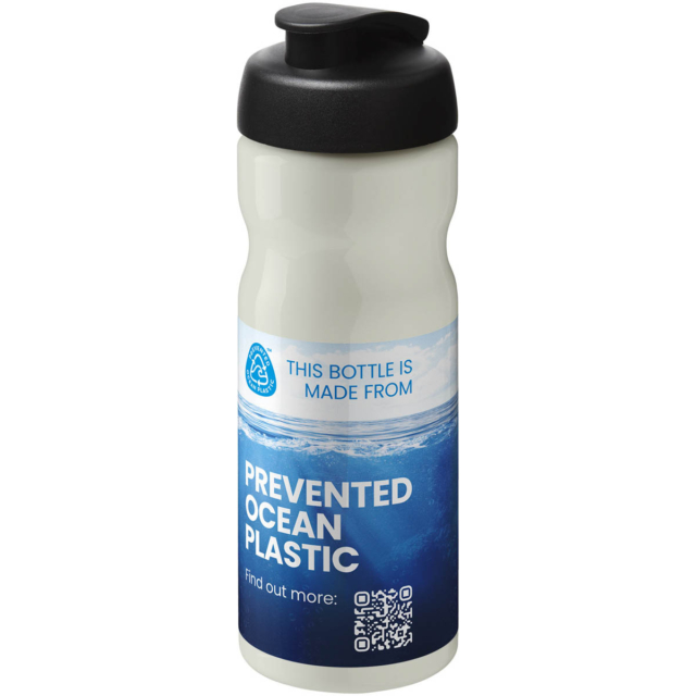 H2O Active® Eco Base 650 ml Sportflasche mit Klappdeckel - elfenbeinweiß - Logo 1