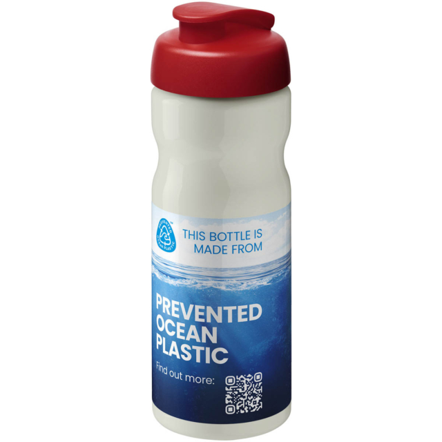 H2O Active® Eco Base 650 ml Sportflasche mit Klappdeckel - elfenbeinweiß - Logo 1