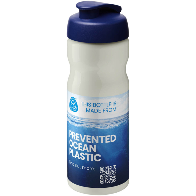 H2O Active® Eco Base 650 ml Sportflasche mit Klappdeckel - elfenbeinweiß - Logo 1