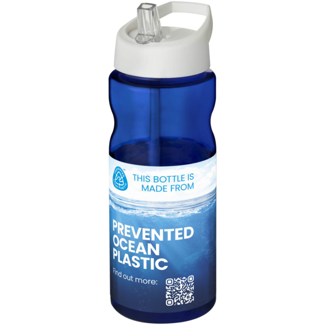 H2O Active® Eco Base 650 ml Sportflasche mit Ausgussdeckel - blau - Logo 1