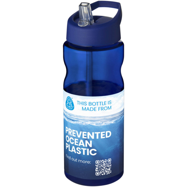 H2O Active® Eco Base 650 ml Sportflasche mit Ausgussdeckel - blau - Logo 1