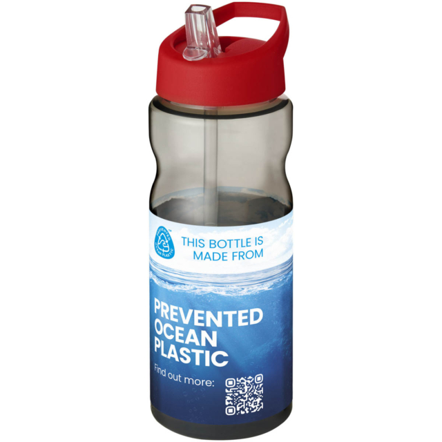 H2O Active® Eco Base 650 ml Sportflasche mit Ausgussdeckel - kohle - Logo 1