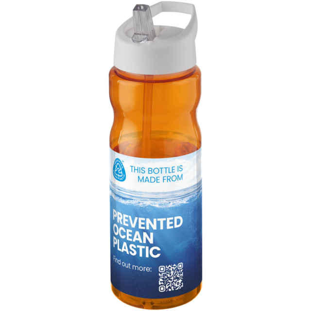 H2O Active® Eco Base 650 ml Sportflasche mit Ausgussdeckel - orange - Logo 1