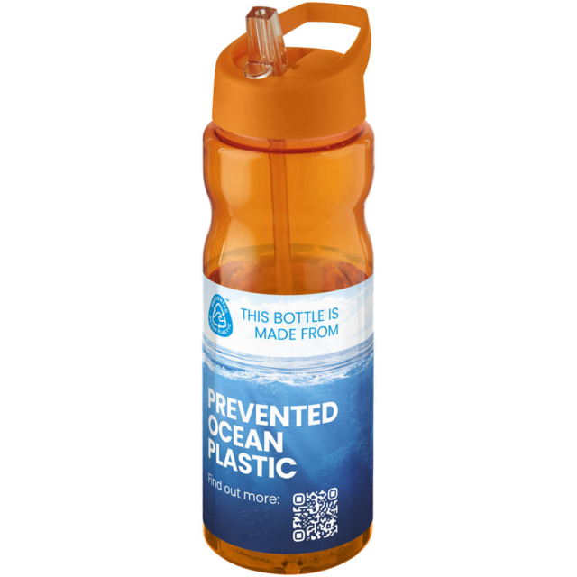 H2O Active® Eco Base 650 ml Sportflasche mit Ausgussdeckel - orange - Logo 1