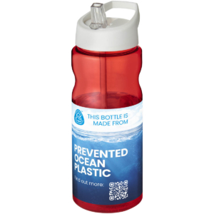 H2O Active® Eco Base 650 ml Sportflasche mit Ausgussdeckel - rot - Logo 1