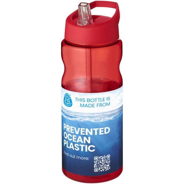 H2O Active® Eco Base 650 ml Sportflasche mit Ausgussdeckel - rot - Logo 1