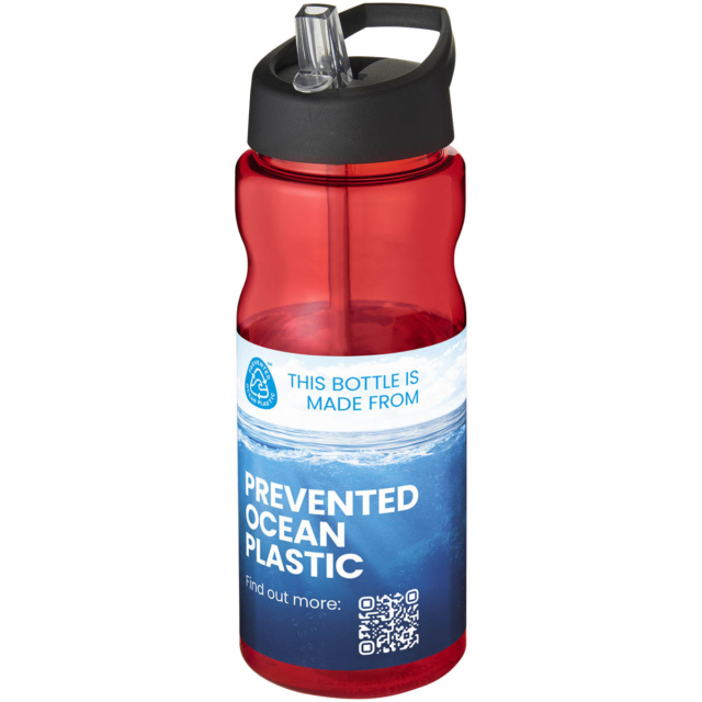 H2O Active® Eco Base 650 ml Sportflasche mit Ausgussdeckel - rot - Logo 1