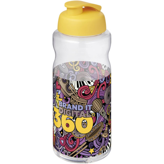 H2O Active® Big Base 1L Sportflasche mit Klappdeckel - gelb - Logo 1