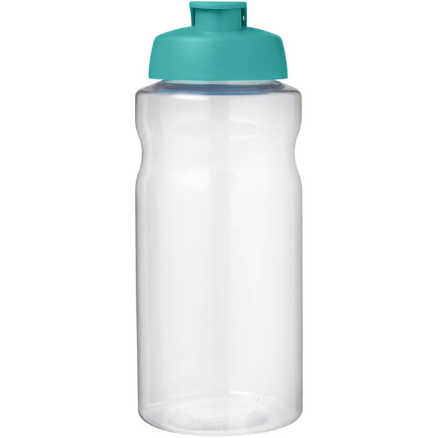 H2O Active® Big Base 1L Sportflasche mit Klappdeckel - aquablau - Vorderseite