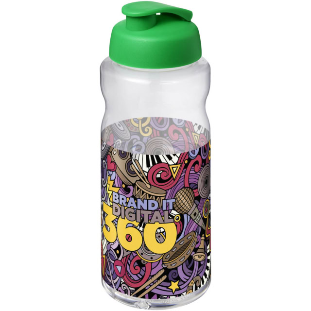 H2O Active® Big Base 1L Sportflasche mit Klappdeckel - grün - Logo 1