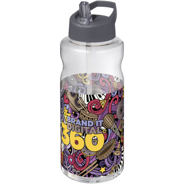 H2O Active® Big Base 1L Sportflasche mit Ausgussdeckel - grau - Logo 1