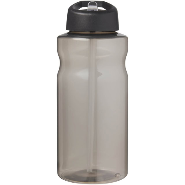 H2O Active® Eco Big Base 1L Sportflasche mit Ausgussdeckel - kohle - Vorderseite