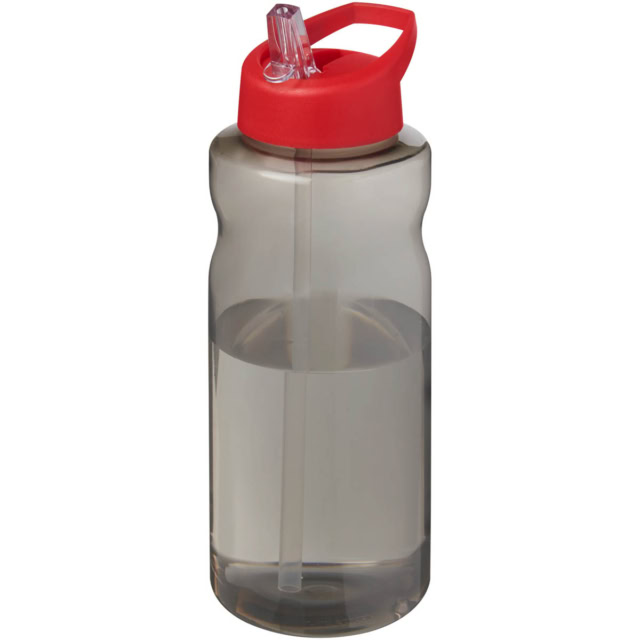 H2O Active® Eco Big Base 1L Sportflasche mit Ausgussdeckel - kohle - Hauptfoto