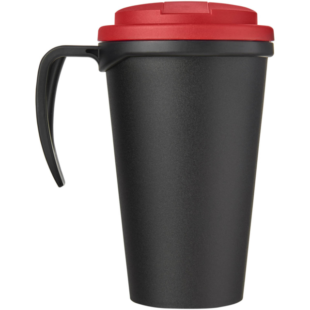 Americano® Grande 350 ml Isolierbecher mit auslaufsicherem Schraubverschluss - schwarz - Rückseite