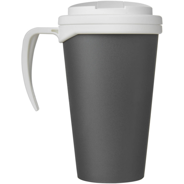 Americano® Grande 350 ml Isolierbecher mit auslaufsicherem Schraubverschluss - grau - Rückseite