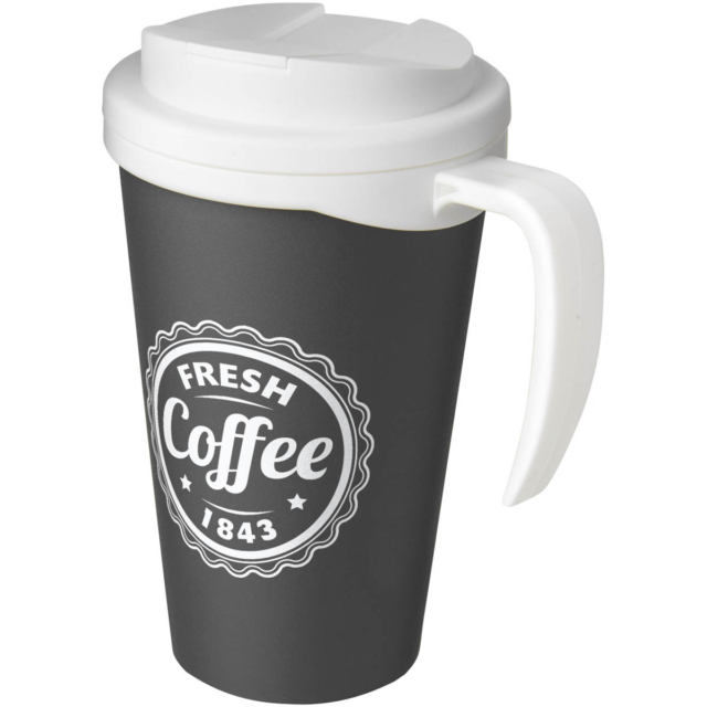 Americano® Grande 350 ml Isolierbecher mit auslaufsicherem Schraubverschluss - grau - Logo 1