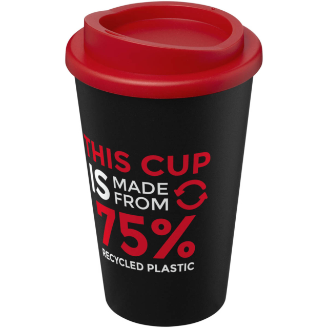 Americano® Eco 350 ml recycelter Becher - schwarz - Logo 1