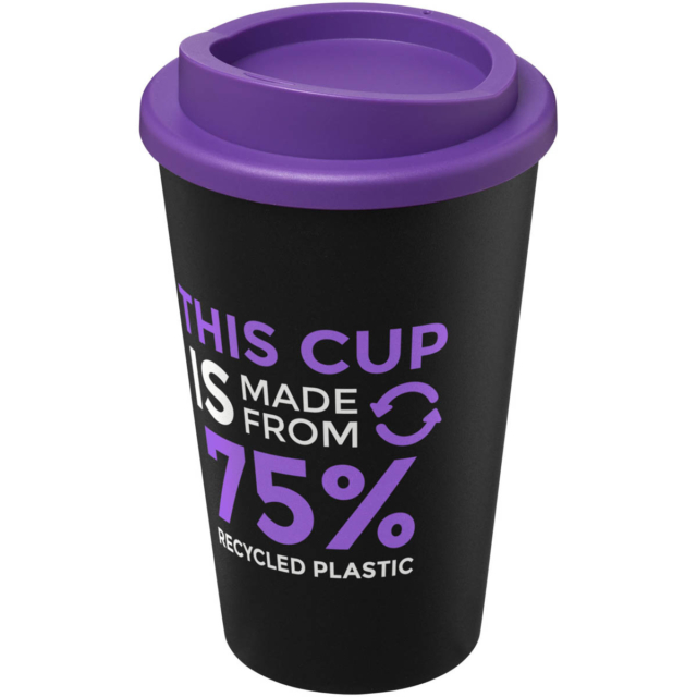 Americano® Eco 350 ml recycelter Becher - schwarz - Logo 1