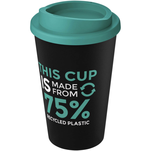 Americano® Eco 350 ml recycelter Becher - schwarz - Logo 1