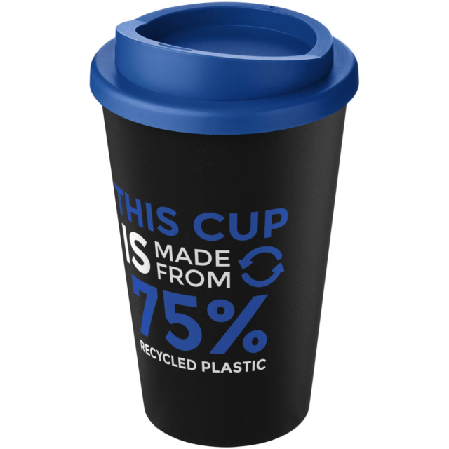 Americano® Eco 350 ml recycelter Becher - schwarz - Logo 1