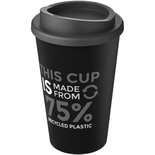 Americano® Eco 350 ml recycelter Becher - schwarz - Logo 1