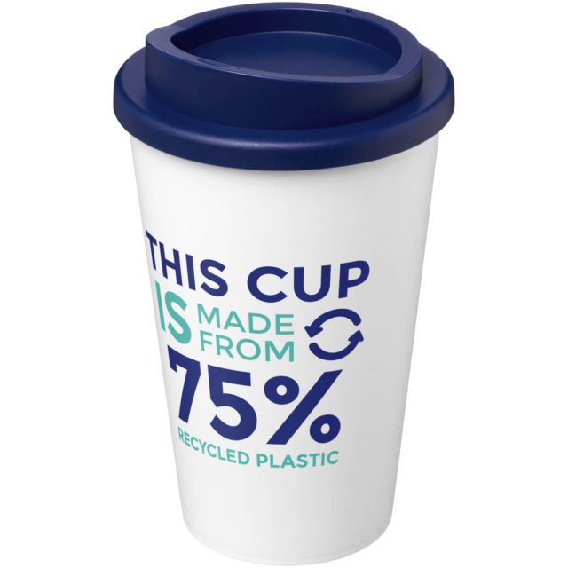 Americano® Eco 350 ml recycelter Becher - weiss - Logo 1