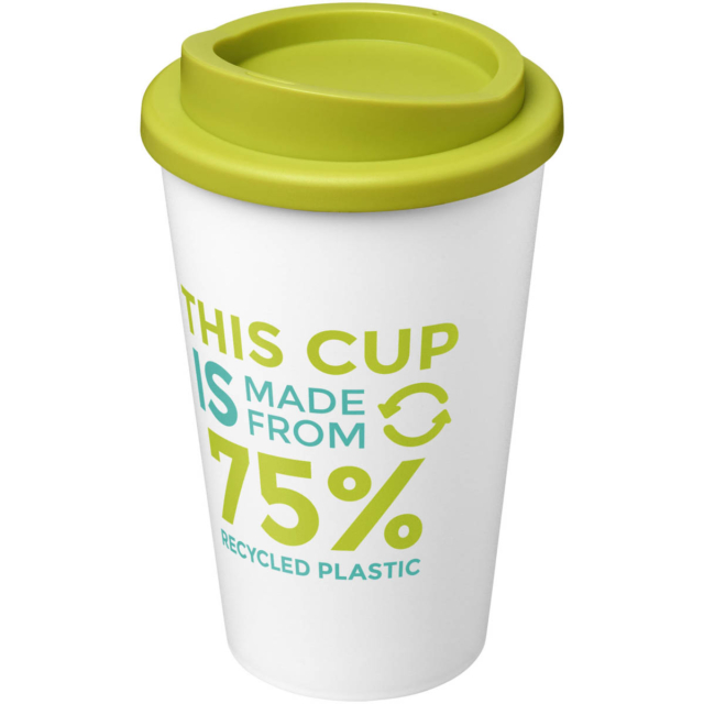 Americano® Eco 350 ml recycelter Becher - weiss - Logo 1