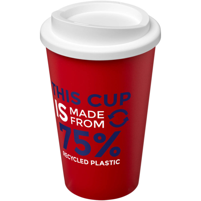 Americano® Eco 350 ml recycelter Becher - rot - Logo 1