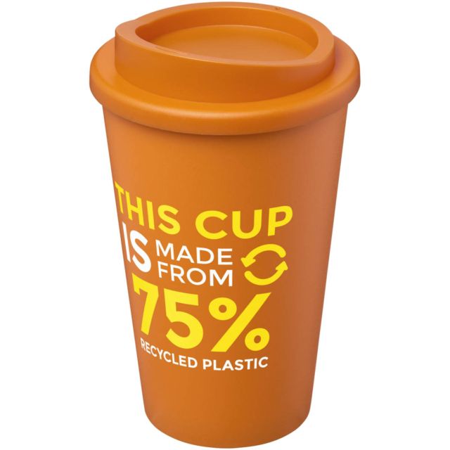 Americano® Eco 350 ml recycelter Becher - orange - Logo 1