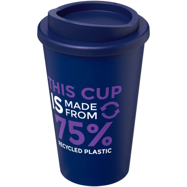 Americano® Eco 350 ml recycelter Becher - blau - Logo 1