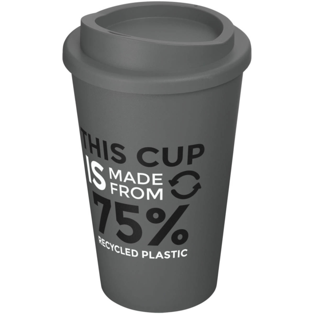 Americano® Eco 350 ml recycelter Becher - grau - Logo 1