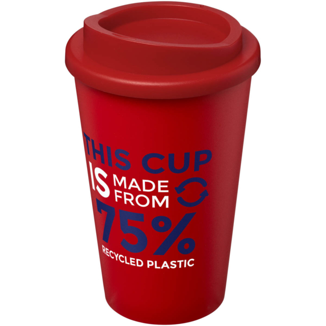 Americano® Eco 350 ml recycelter Becher - rot - Logo 1