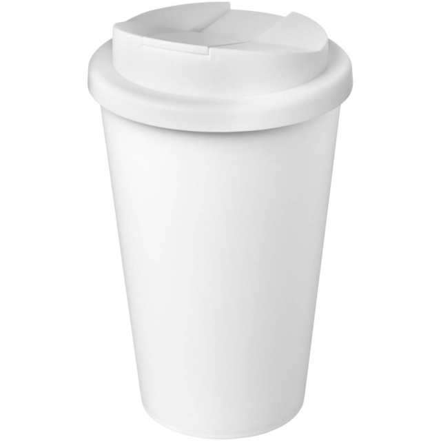 Americano® Eco 350 ml recycelter Becher mit auslaufsicherem Deckel - weiss - Hauptfoto