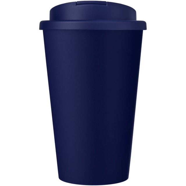 Americano® Eco 350 ml recycelter Becher mit auslaufsicherem Deckel - blau - Vorderseite