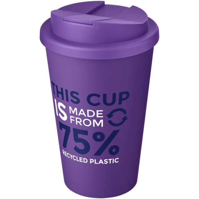 Americano® Eco 350 ml recycelter Becher mit auslaufsicherem Deckel - lila - Logo 1