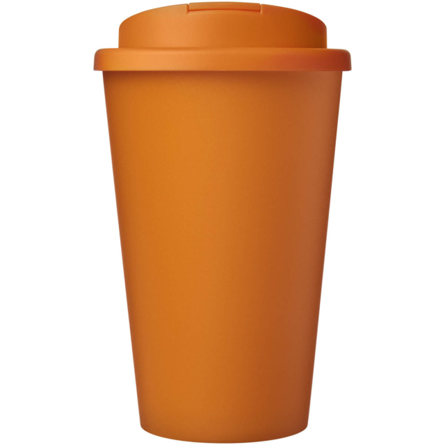 Americano® Eco 350 ml recycelter Becher mit auslaufsicherem Deckel - orange - Vorderseite