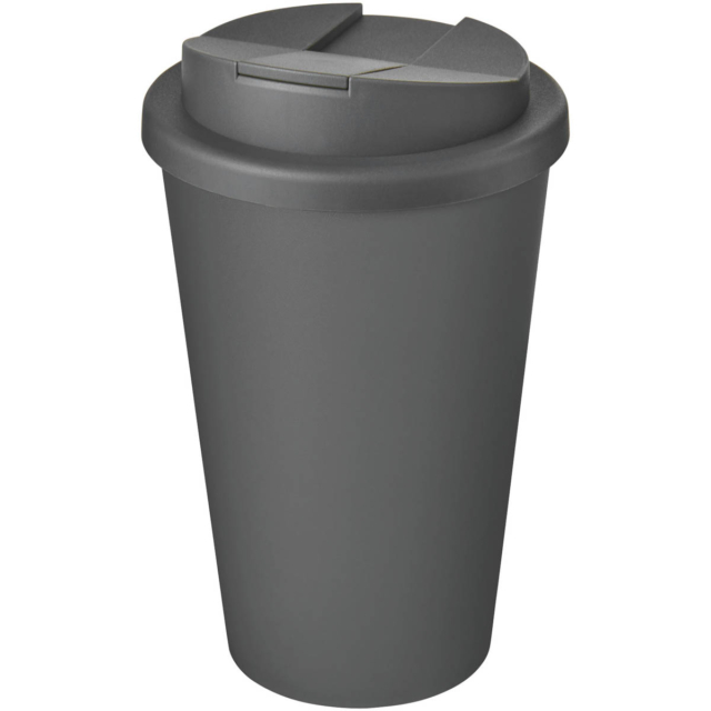 Americano® Eco 350 ml recycelter Becher mit auslaufsicherem Deckel - grau - Hauptfoto