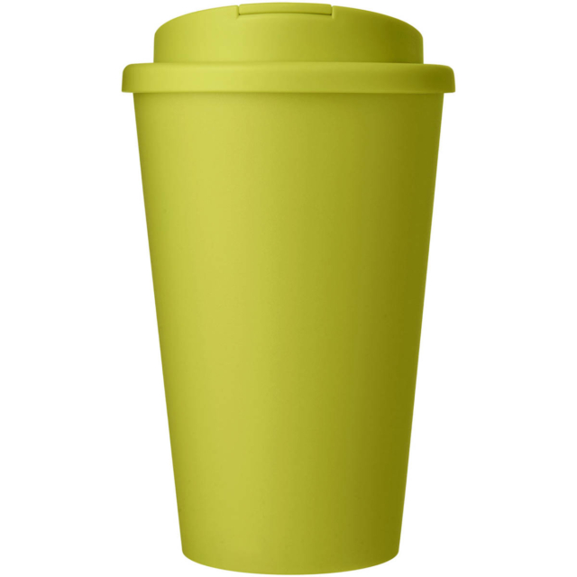 Americano® Eco 350 ml recycelter Becher mit auslaufsicherem Deckel - limone - Vorderseite