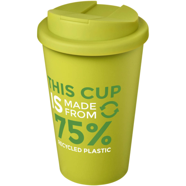 Americano® Eco 350 ml recycelter Becher mit auslaufsicherem Deckel - limone - Logo 1