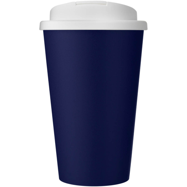 Americano® Eco 350 ml recycelter Becher mit auslaufsicherem Deckel - blau - Vorderseite