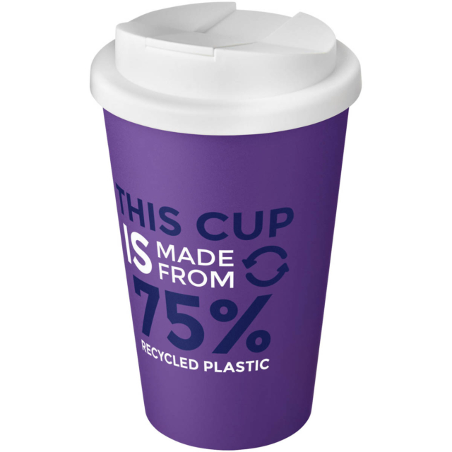 Americano® Eco 350 ml recycelter Becher mit auslaufsicherem Deckel - lila - Logo 1