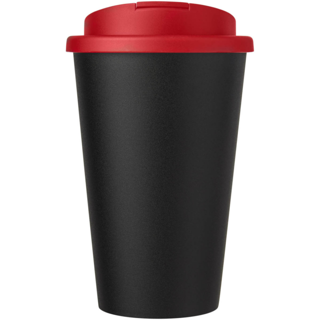 Americano® Eco 350 ml recycelter Becher mit auslaufsicherem Deckel - rot - Vorderseite