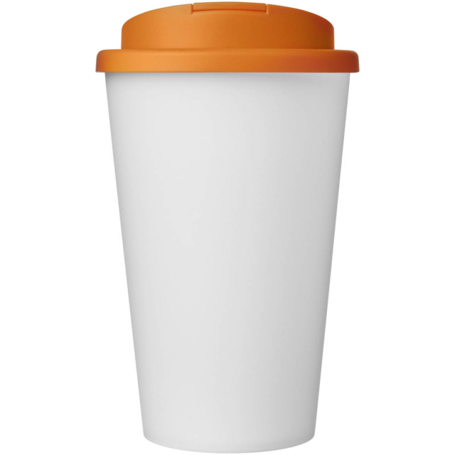 Americano® Eco 350 ml recycelter Becher mit auslaufsicherem Deckel - orange - Vorderseite