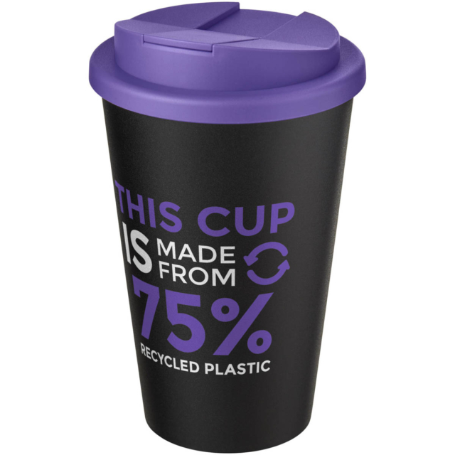 Americano® Eco 350 ml recycelter Becher mit auslaufsicherem Deckel - lila - Logo 1