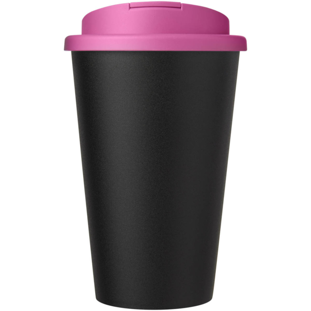 Americano® Eco 350 ml recycelter Becher mit auslaufsicherem Deckel - rosa - Vorderseite