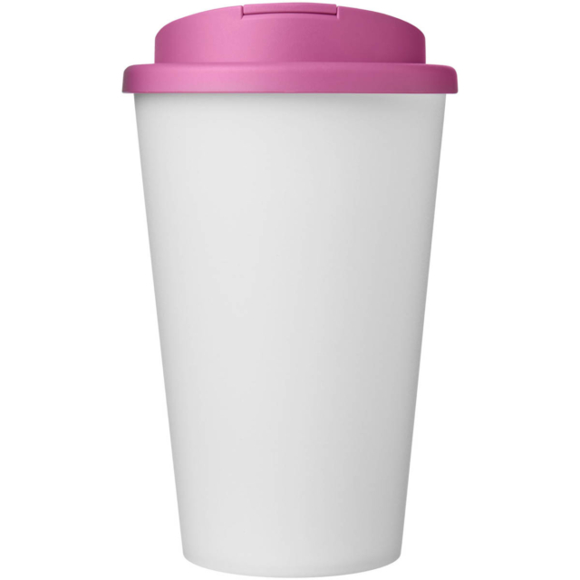 Americano® Eco 350 ml recycelter Becher mit auslaufsicherem Deckel - rosa - Vorderseite