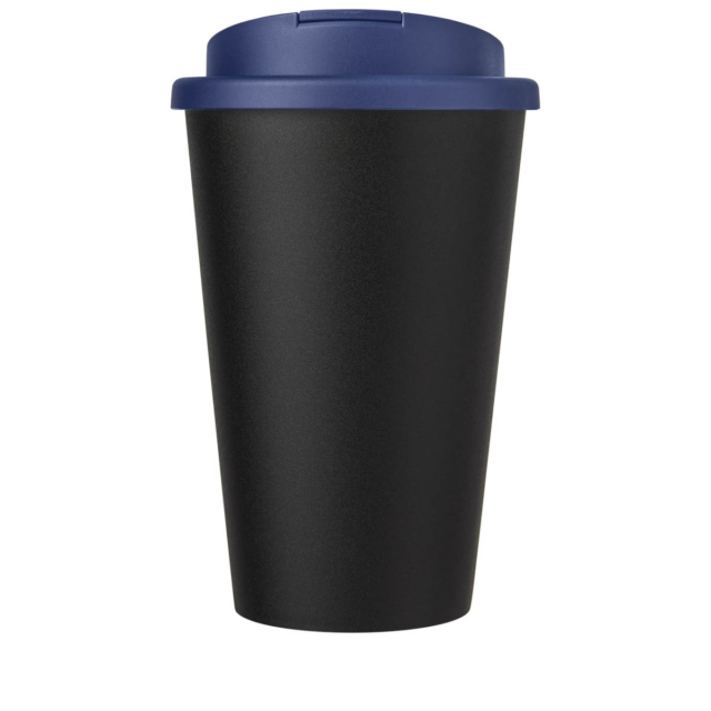 Americano® Eco 350 ml recycelter Becher mit auslaufsicherem Deckel - blau - Vorderseite