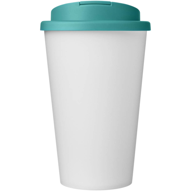 Americano® Eco 350 ml recycelter Becher mit auslaufsicherem Deckel - aquablau - Vorderseite