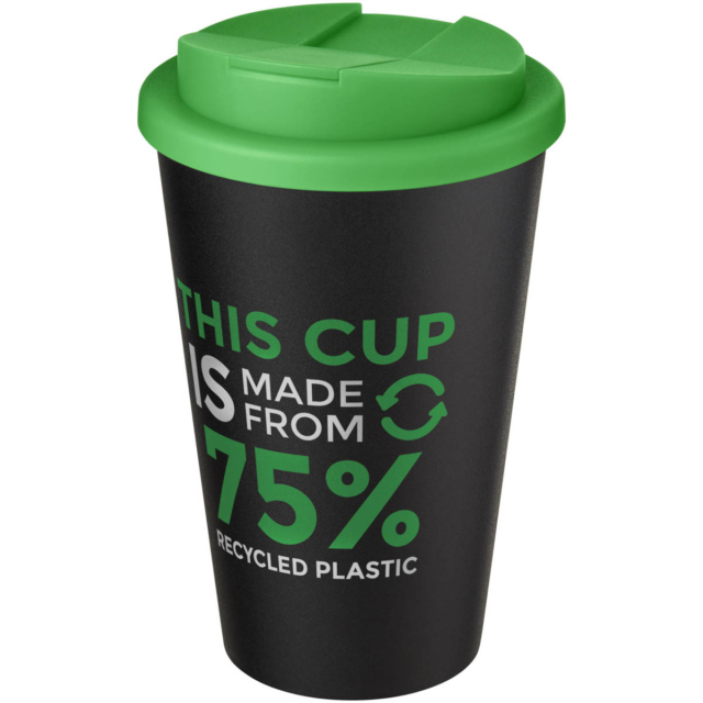 Americano® Eco 350 ml recycelter Becher mit auslaufsicherem Deckel - grün - Logo 1