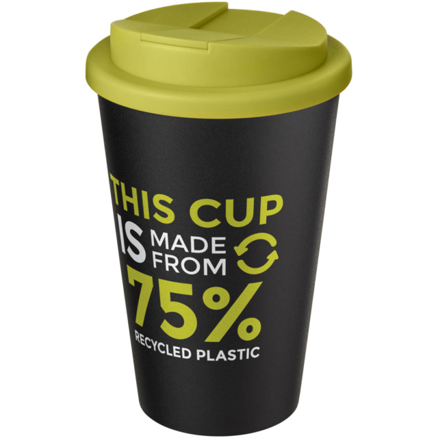 Americano® Eco 350 ml recycelter Becher mit auslaufsicherem Deckel - limone - Logo 1